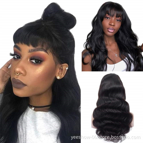 Factory Price Body Wave 100% virgin Human Hair Brazilian Human machine hair Wigs Virgin Hair Wig